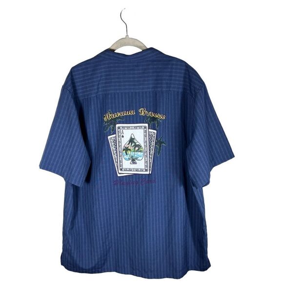 Men’s Havana Breeze Hawaiian Ace of Spade Button Down Shirt - Picture 1 of 7